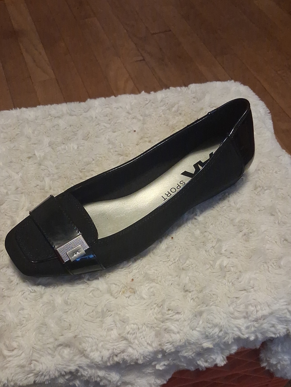 anne klein sport loafers womens 8 1/2 m slip-0n shoes flats worn once black